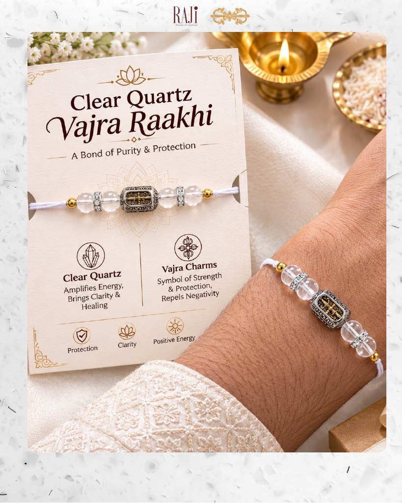 Clear Quartz Vajra Rakhi Bond of Purity & Protection