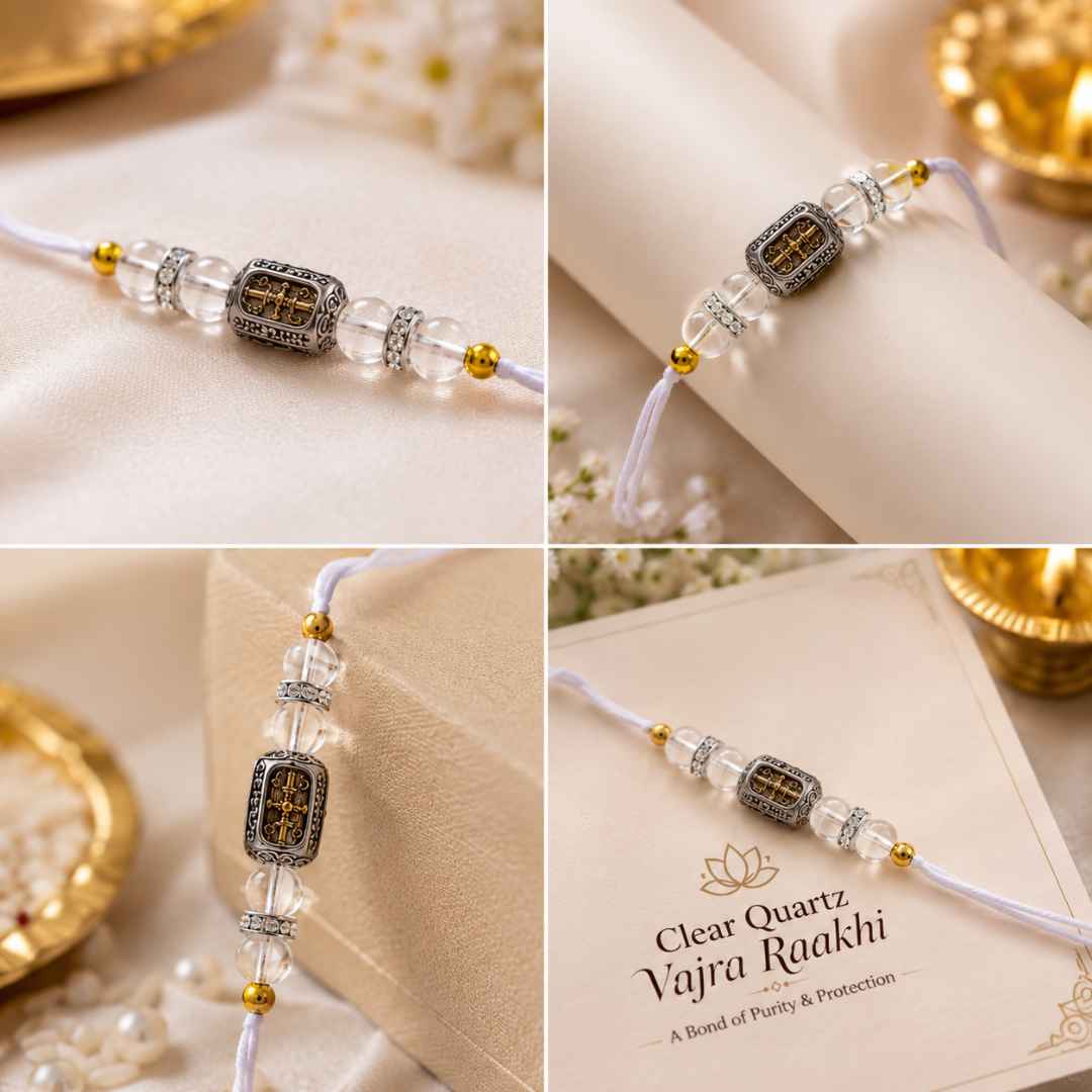 Clear Quartz Vajra Rakhi Bond of Purity & Protection - Image 2